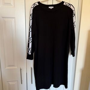 Calvin Klein Womens Black Long Sleeve Midi Dress, Size 1X